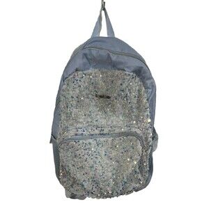 Bebe Girls Blue Glitter Sequin Backpack Totebag